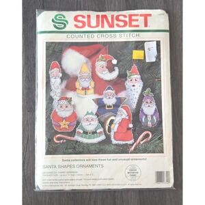 Vintage Sunset "Santa Shapes Ornaments" Cross Stitch Kit